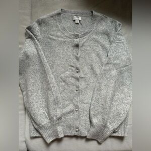 J. Crew Cardigan Pearl Buttons Extra Soft Gray
